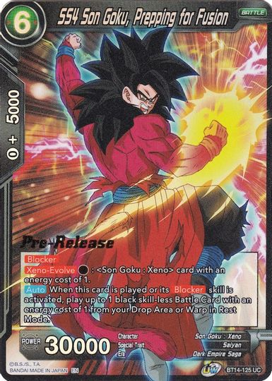 SS4 Son Goku, Prepping for Fusion (BT14-125) [Cross Spirits Prerelease Promos] | Good Games Adelaide SA