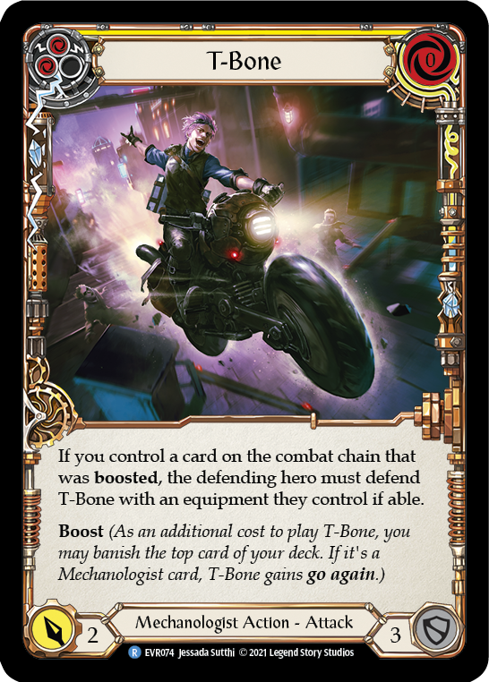 T-Bone (Yellow) [EVR074] (Everfest)  1st Edition Rainbow Foil | Good Games Adelaide SA