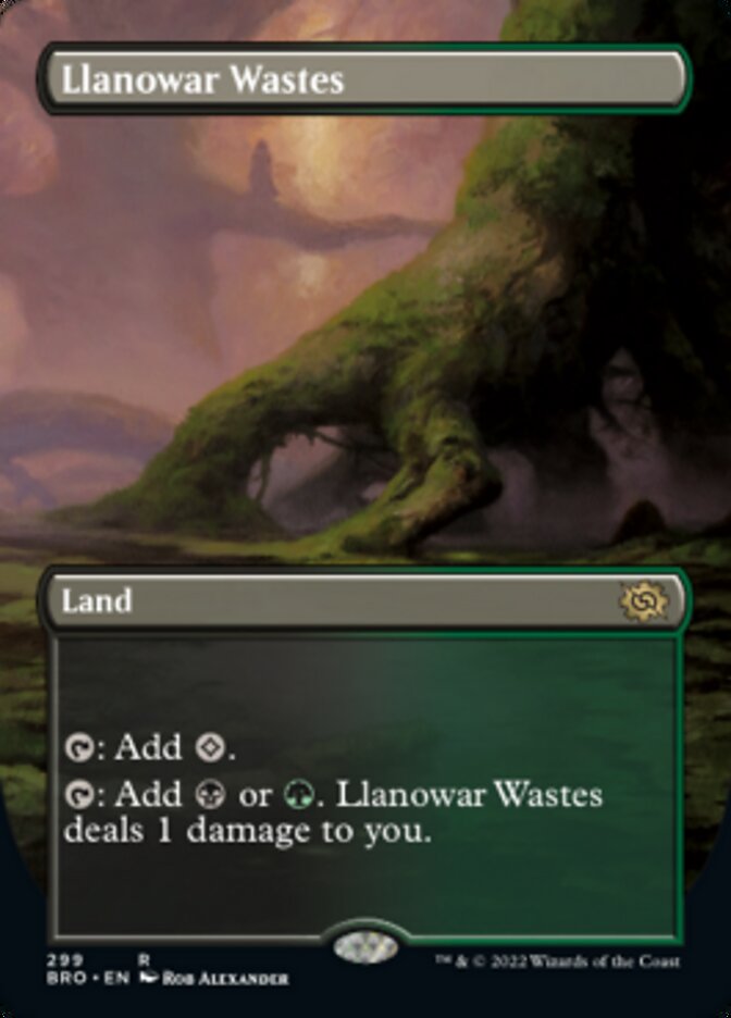 Llanowar Wastes (Borderless Alternate Art) [The Brothers' War] | Good Games Adelaide SA