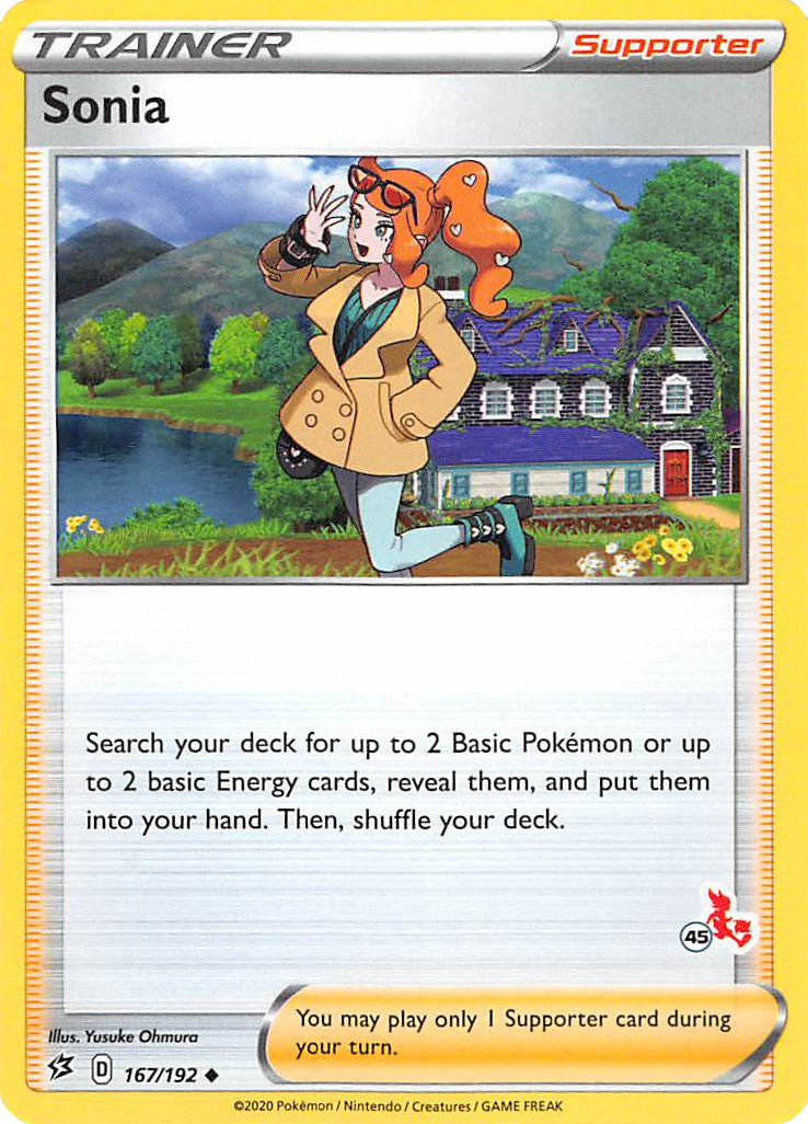 Sonia (167/192) (Cinderace Stamp #45) [Battle Academy 2022] | Good Games Adelaide SA