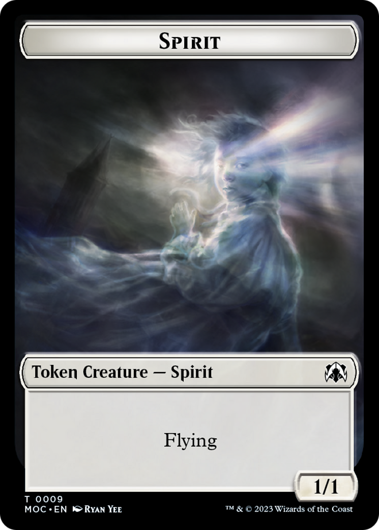 Spirit (9) // Spirit (13) Double-Sided Token [March of the Machine Commander Tokens] | Good Games Adelaide SA