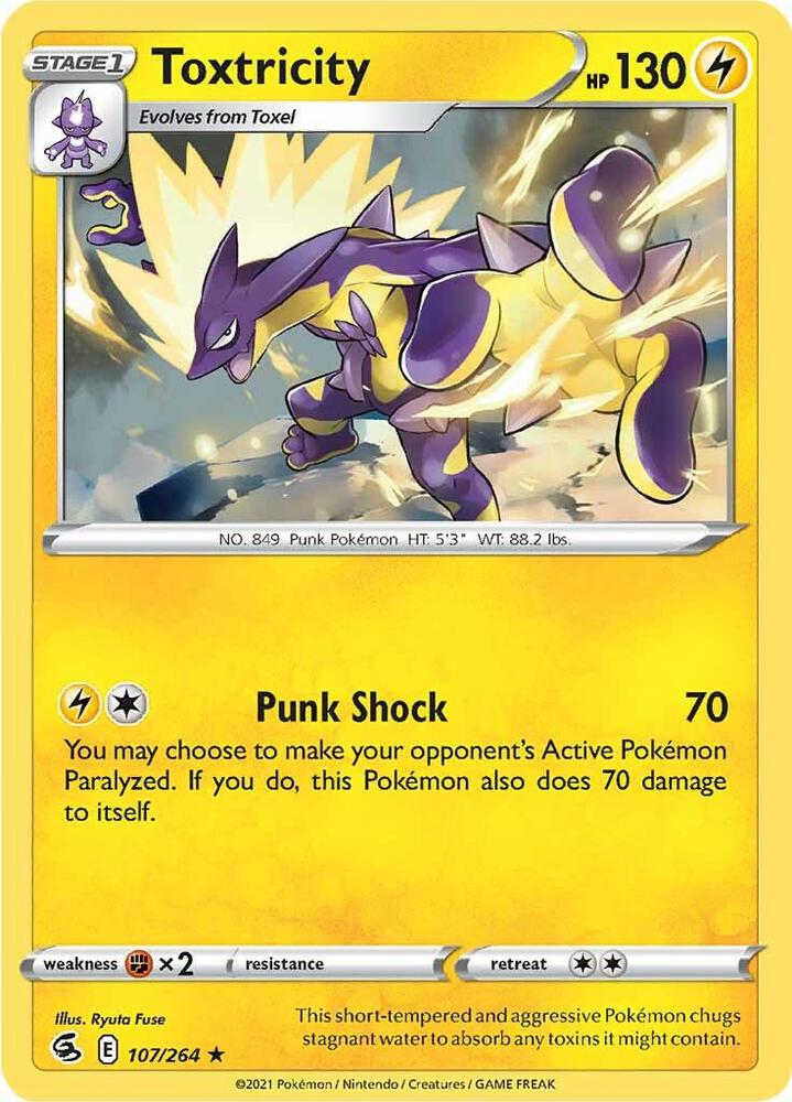 Toxtricity 107/264 (SWSH08: Fusion Strike)  - Holofoil | Good Games Adelaide SA