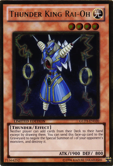 Thunder King Rai-Oh [GLD3-EN020] Gold Rare | Good Games Adelaide SA