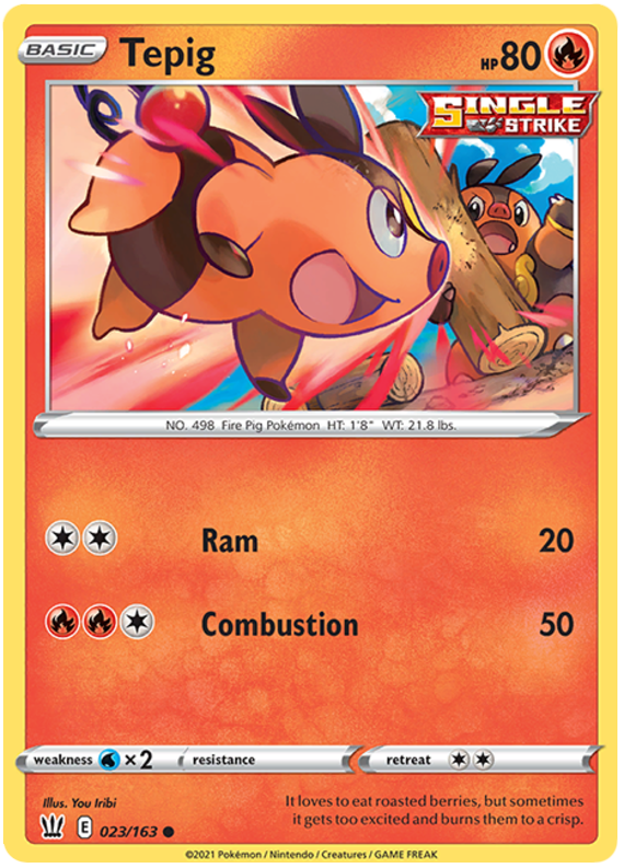 Tepig (023/163) [Sword & Shield: Battle Styles] | Good Games Adelaide SA