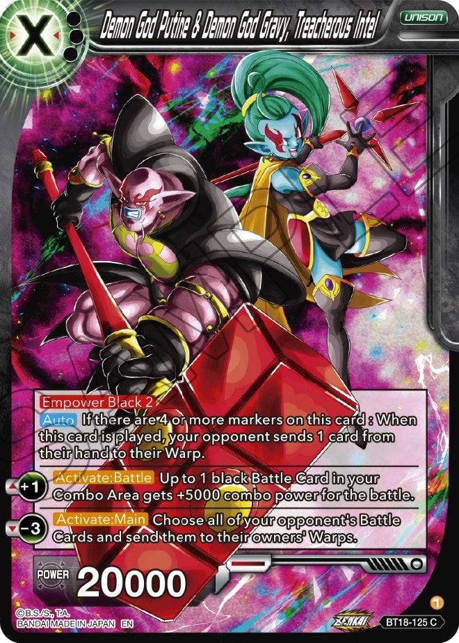Demon God Putine & Demon God Gravy, Treacherous Intel (BT18-125) [Dawn of the Z-Legends] | Good Games Adelaide SA