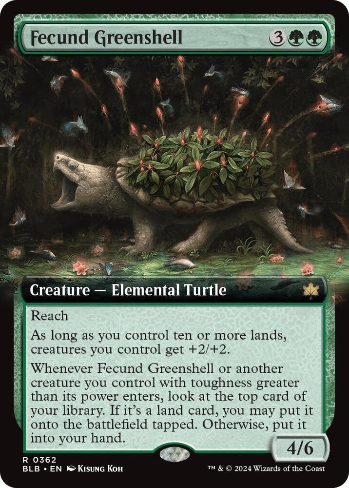 Fecund Greenshell Extended Art 362 (Bloomburrow)  - Extended Art Foil | Good Games Adelaide SA