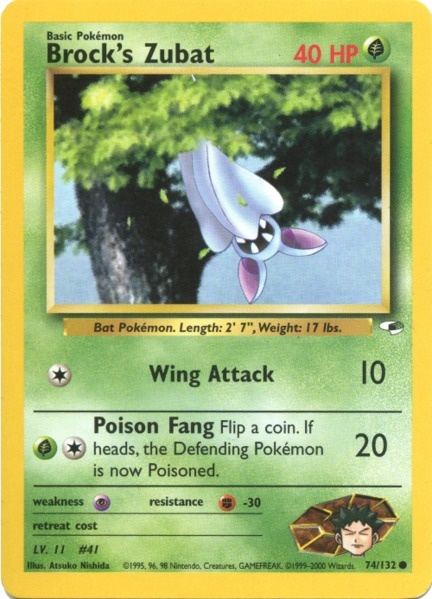 Brock's Zubat (74/132) [Gym Heroes Unlimited] | Good Games Adelaide SA