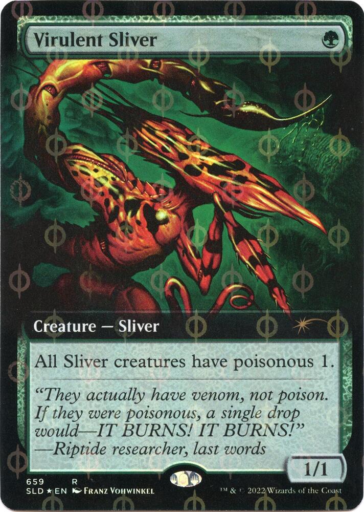 Virulent Sliver Extended Art Step and Compleat Foil 659 (Secret Lair Drop Series)  - Foil | Good Games Adelaide SA