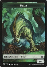 Beast // Saproling Double-sided Token [Commander: Zendikar Rising Tokens] | Good Games Adelaide SA