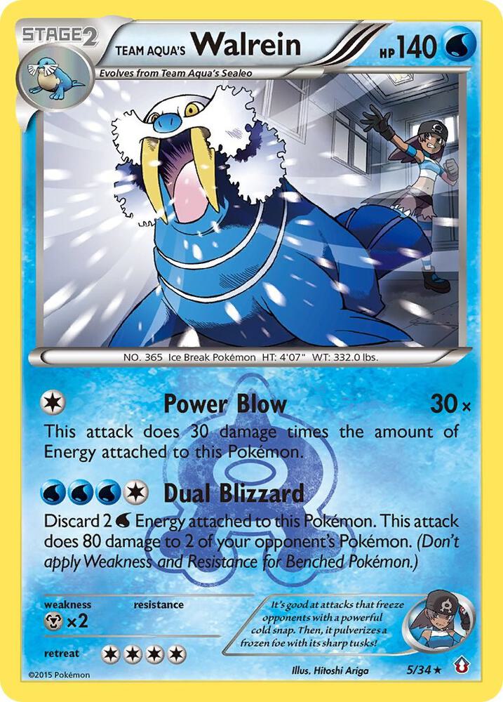 Team Aqua's Walrein 5/34 (Double Crisis)  - Holofoil | Good Games Adelaide SA