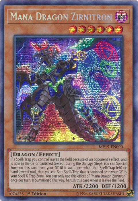 Mana Dragon Zirnitron [MP19-EN090] Prismatic Secret Rare | Good Games Adelaide SA