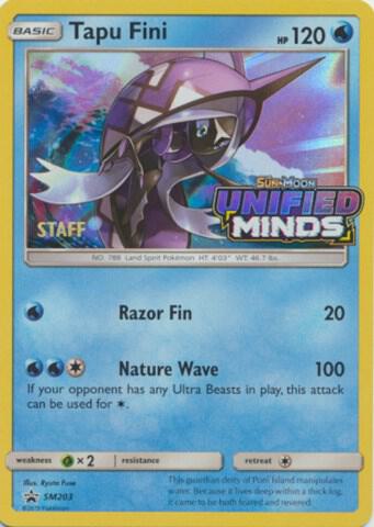 Tapu Fini Prerelease Staff SM203 (SM Promos)  - Holofoil | Good Games Adelaide SA