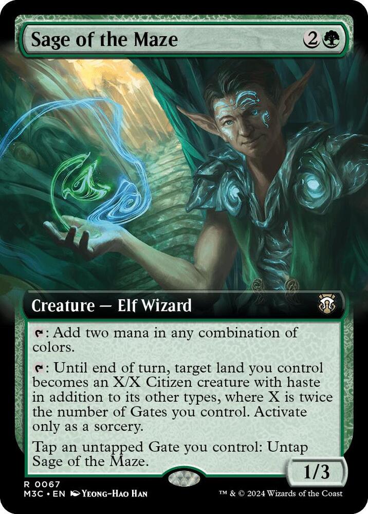 Sage of the Maze 67/411 (Commander: Modern Horizons 3)  - Extended Art Ripple Foil | Good Games Adelaide SA