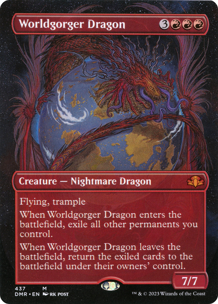 Worldgorger Dragon (Borderless Alternate Art) [Dominaria Remastered] | Good Games Adelaide SA