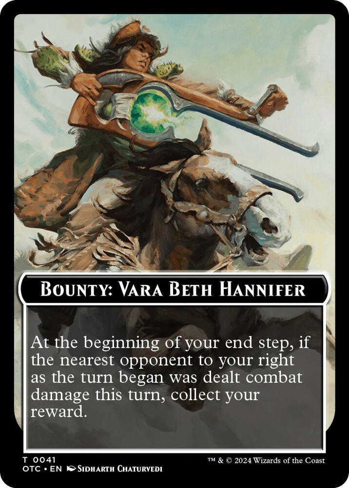 Bounty Vara Beth Hannifer Bounty Rules Double Sided Token 41 (Commander: Outlaws of Thunder Junction)  | Good Games Adelaide SA