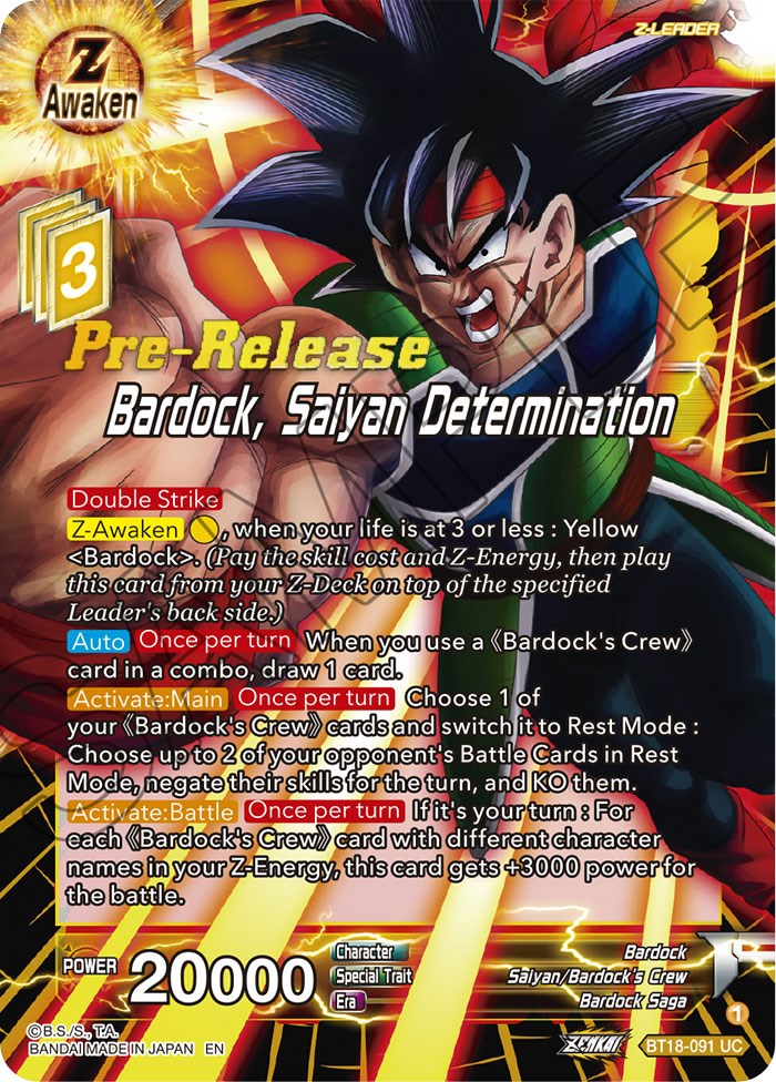 Bardock, Saiyan Determination (BT18-091) [Dawn of the Z-Legends Prerelease Promos] | Good Games Adelaide SA
