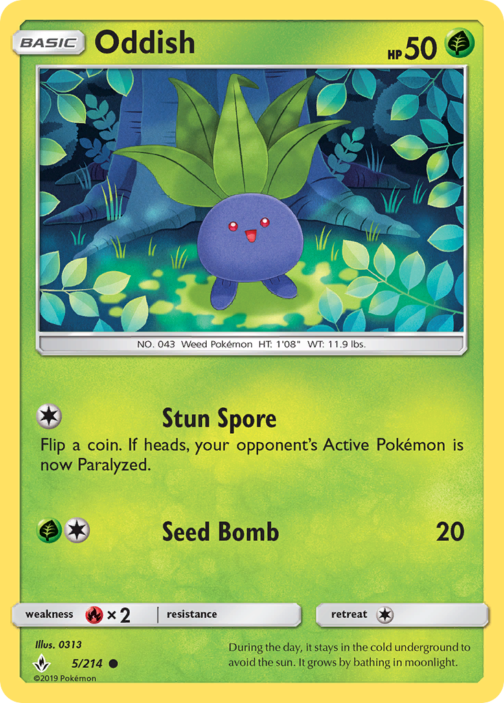 Oddish (5/214) [Sun & Moon: Unbroken Bonds] | Good Games Adelaide SA