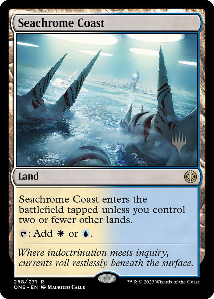 Seachrome Coast 258 (Promo Pack: Phyrexia: All Will Be One)  - Foil | Good Games Adelaide SA