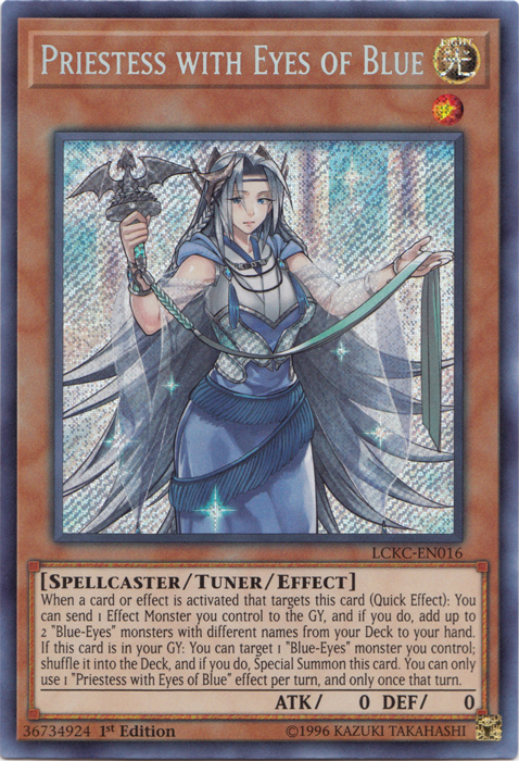 Priestess with Eyes of Blue [LCKC-EN016] Secret Rare | Good Games Adelaide SA