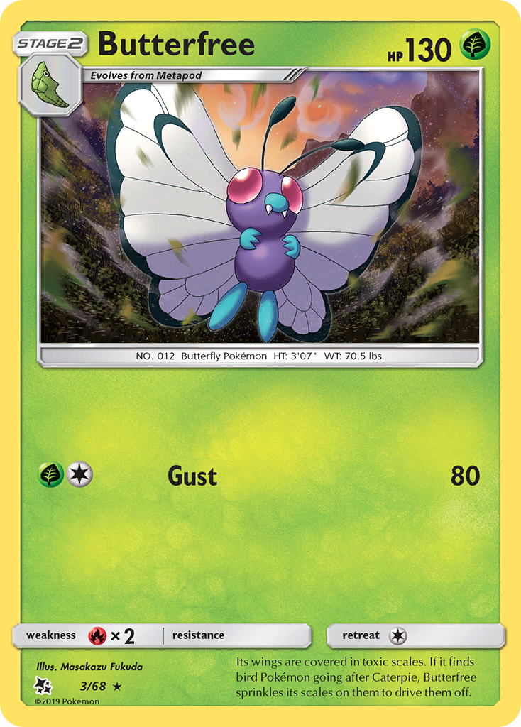 Butterfree (3/68) [Sun & Moon: Hidden Fates] | Good Games Adelaide SA