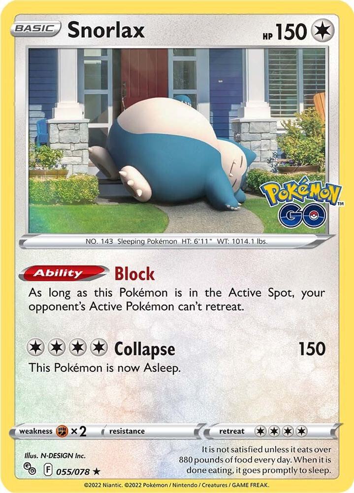 Snorlax 055/078 (Pokemon GO)  - Holofoil | Good Games Adelaide SA