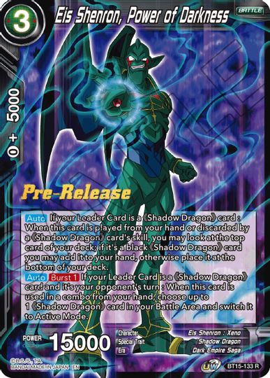 Eis Shenron, Power of Darkness (BT15-133) [Saiyan Showdown Prerelease Promos] | Good Games Adelaide SA