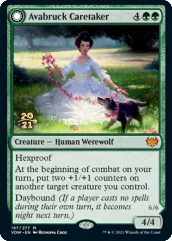 Avabruck Caretaker // Hollowhenge Huntmaster 187 (Prerelease Cards)  - PreRelease Foil | Good Games Adelaide SA