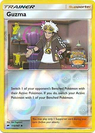 Guzma 115 147 Regional Championships Staff 115/147 (League & Championship Cards)  - Reverse Holofoil | Good Games Adelaide SA