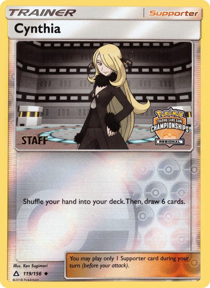Cynthia 119 156 Regional Championships Staff 119/156 (League & Championship Cards)  - Reverse Holofoil | Good Games Adelaide SA
