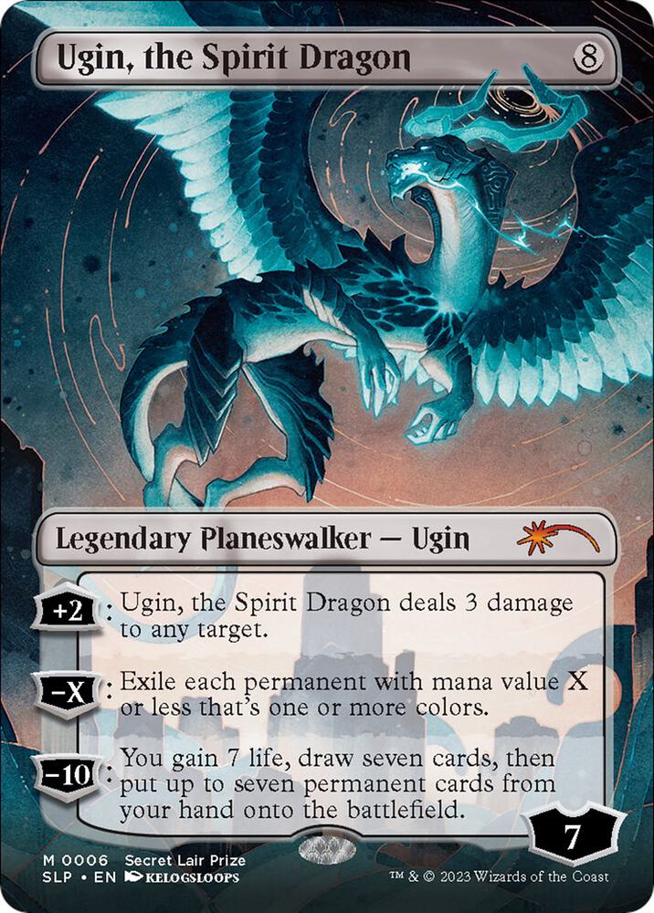 Ugin, the Spirit Dragon 6 (Secret Lair Showdown)  - Borderless Foil | Good Games Adelaide SA
