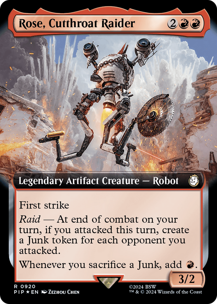 Rose, Cutthroat Raider (Extended Art) (Surge Foil) [Fallout] | Good Games Adelaide SA