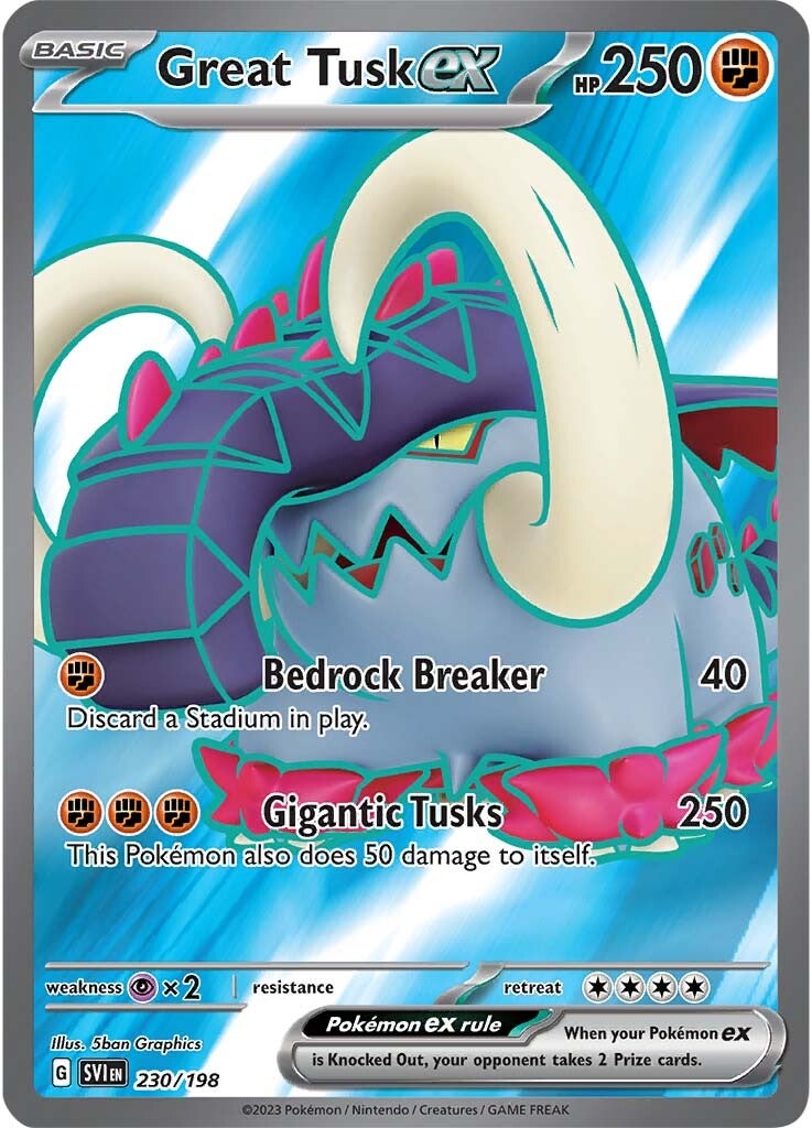 Great Tusk ex (230/198) [Scarlet & Violet: Base Set] | Good Games Adelaide SA