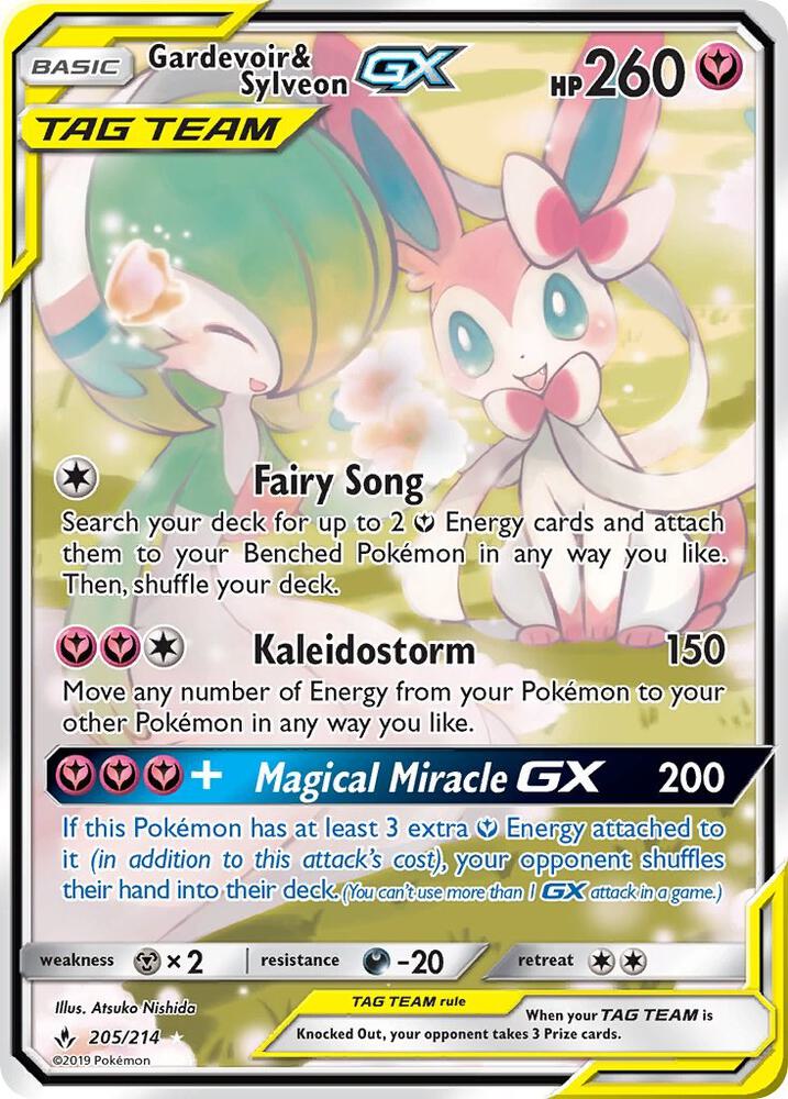 Gardevoir and Sylveon GX Alternate Full Art 205/214 (SM - Unbroken Bonds)  - Holofoil | Good Games Adelaide SA