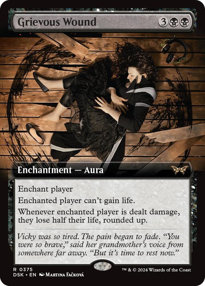 Grievous Wound 375 (Duskmourn: House of Horror)  - Extended Art Foil | Good Games Adelaide SA