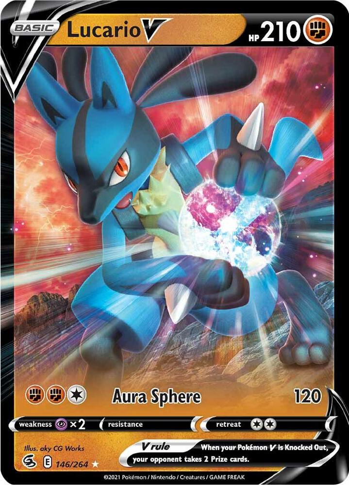 Lucario V 146/264 (SWSH08: Fusion Strike)  - Holofoil | Good Games Adelaide SA