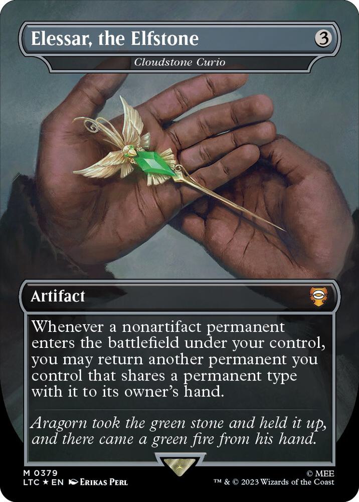 Elessar the Elfstone Cloudstone Curio 379 (Commander: The Lord of the Rings: Tales of Middle-earth)  - Borderless Surge Foil | Good Games Adelaide SA