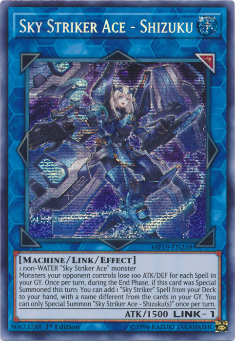 Sky Striker Ace - Shizuku [MP19-EN258] Prismatic Secret Rare | Good Games Adelaide SA