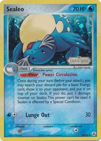 Sealeo (43/92) (Stamped) [EX: Legend Maker] | Good Games Adelaide SA