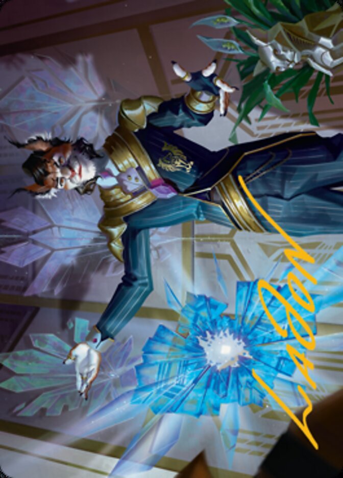 Kros, Defense Contractor Art Card (Gold-Stamped Signature) [Streets of New Capenna Art Series] | Good Games Adelaide SA