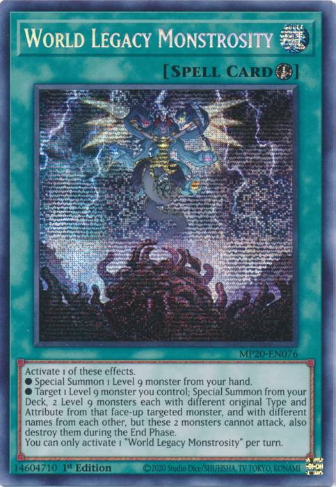World Legacy Monstrosity [MP20-EN076] Prismatic Secret Rare | Good Games Adelaide SA