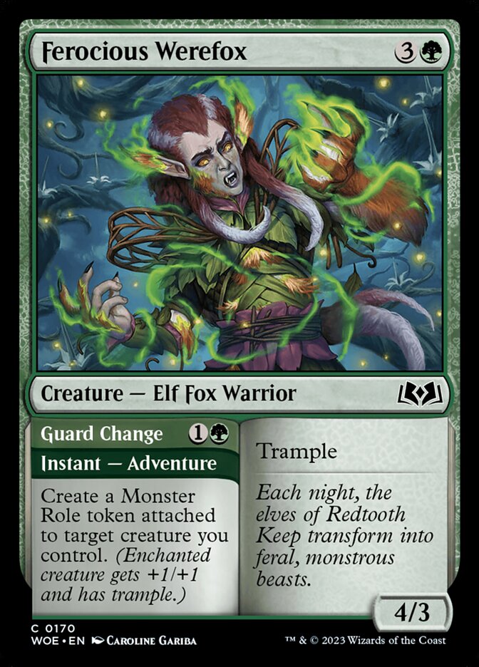 Ferocious Werefox // Guard Change 170 (Wilds of Eldraine)  | Good Games Adelaide SA