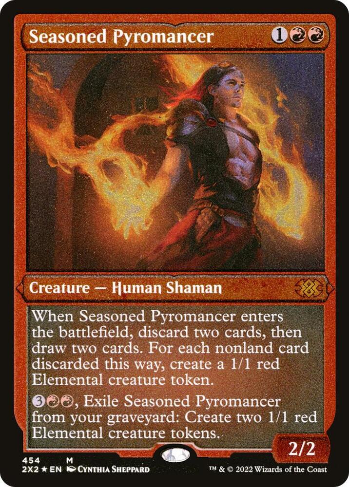 Seasoned Pyromancer Foil Etched 454 (Double Masters 2022)  - Foil | Good Games Adelaide SA