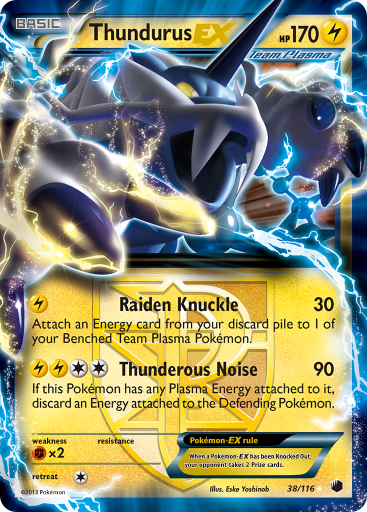 Thundurus EX (38/116) [Black & White: Plasma Freeze] | Good Games Adelaide SA
