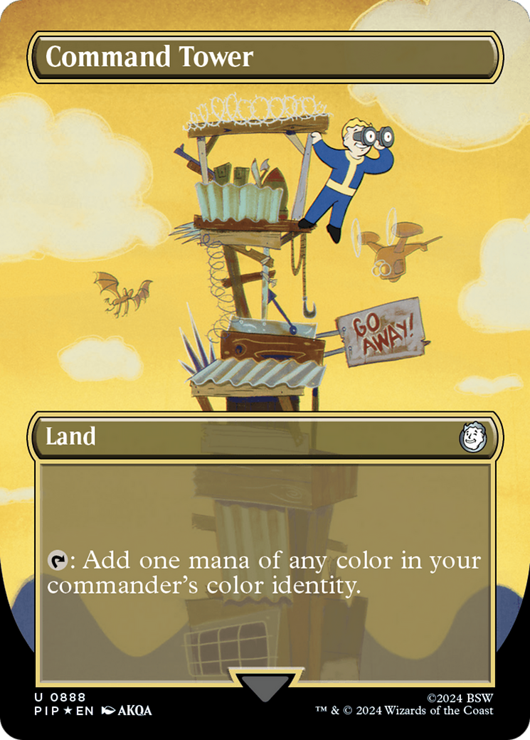 Command Tower (Borderless) (Surge Foil) [Fallout] | Good Games Adelaide SA