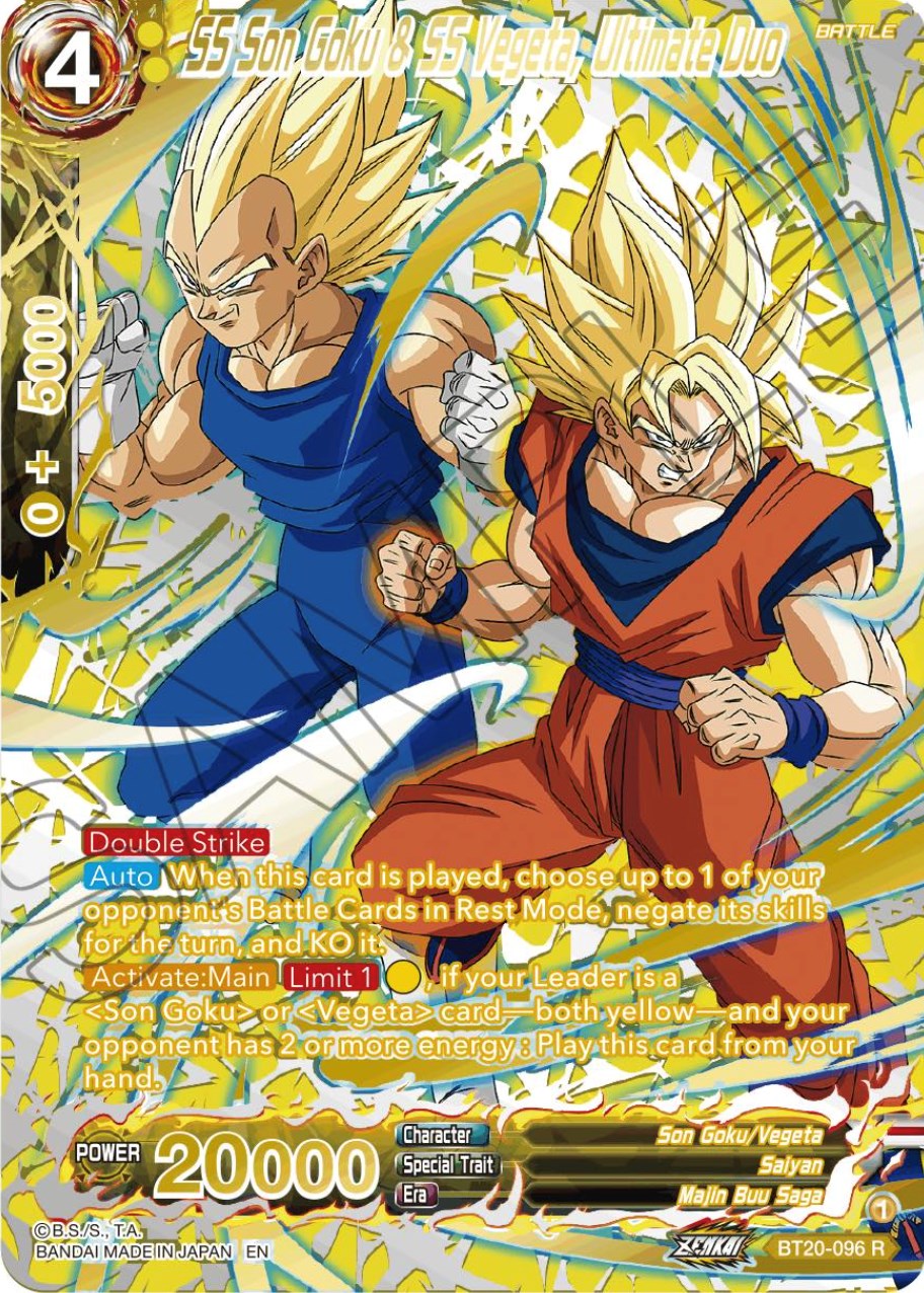 SS Son Goku & SS Vegeta, Ultimate Duo (Gold-Stamped) (BT20-096) [Power Absorbed] | Good Games Adelaide SA