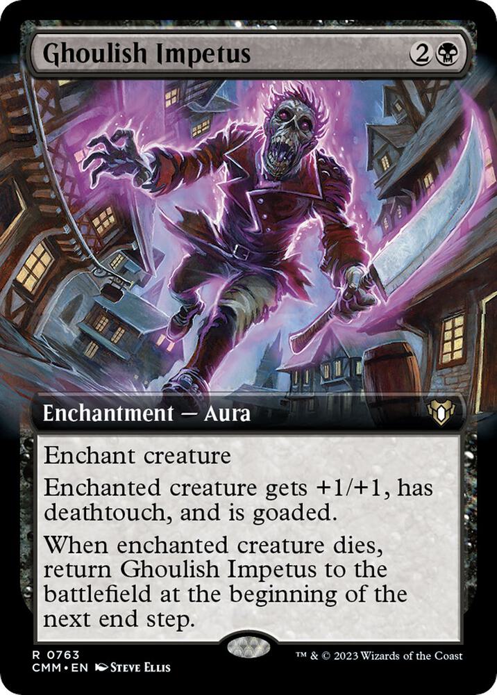 Ghoulish Impetus Extended Art 763 (Commander Masters)  - Extended Art Foil | Good Games Adelaide SA