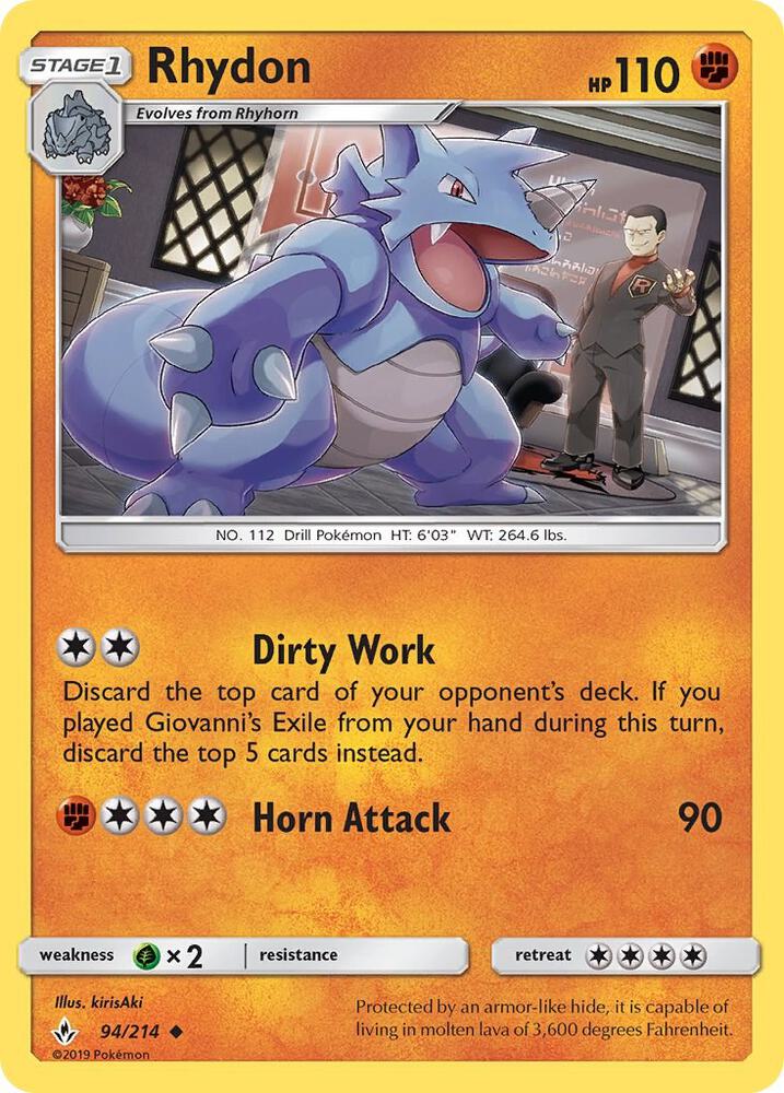 Rhydon 94/214 (SM - Unbroken Bonds)  | Good Games Adelaide SA