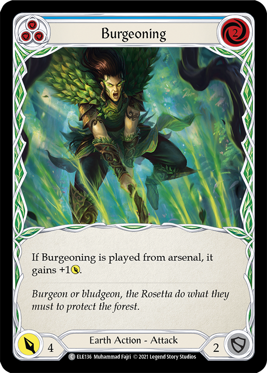 Burgeoning (Blue) [ELE136] (Tales of Aria)  1st Edition Normal | Good Games Adelaide SA