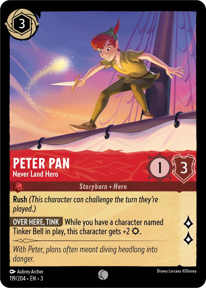 Peter Pan Never Land Hero 119/204 (Into the Inklands)  | Good Games Adelaide SA