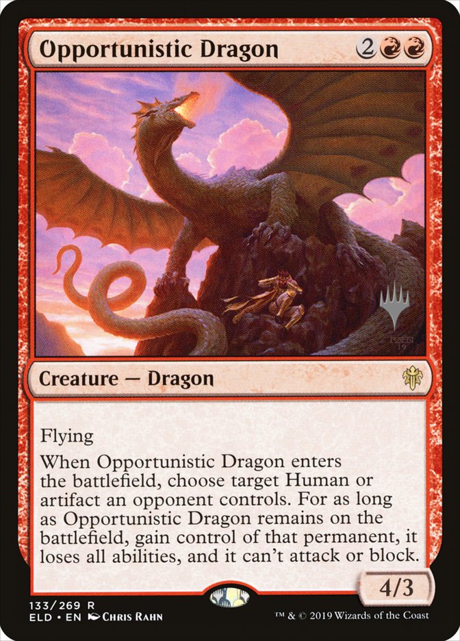 Opportunistic Dragon (Promo Pack) [Throne of Eldraine Promos] | Good Games Adelaide SA